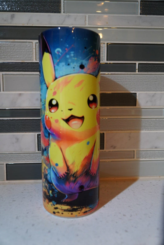 Pokemon**Squirtle**Pikachu**Charmander**metal tumbler