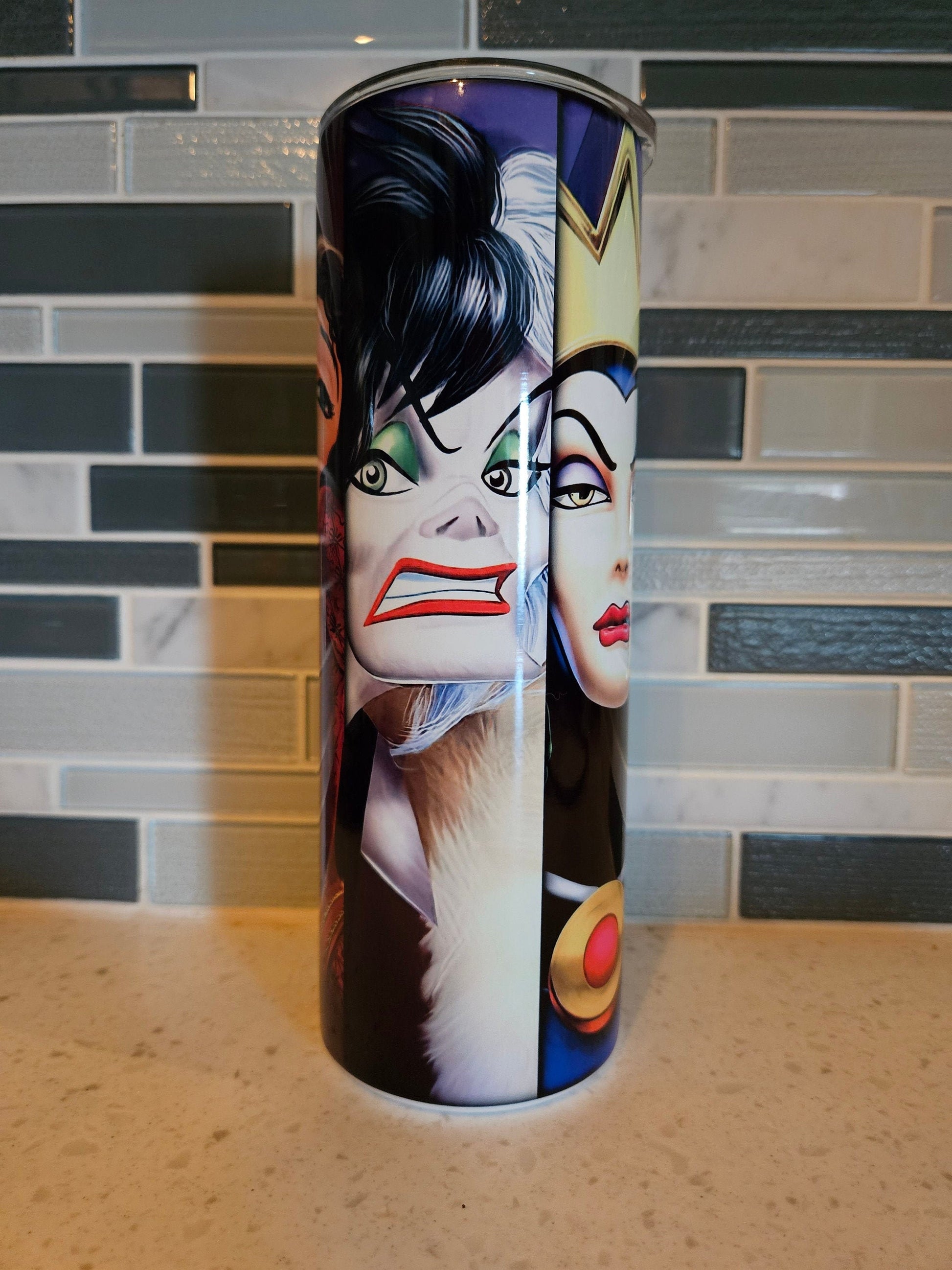 Villain***Evil Queen**Sea Witch**Queen of Cruella** Gothel**20 oz Skinny tumbler** cold and hot drink**