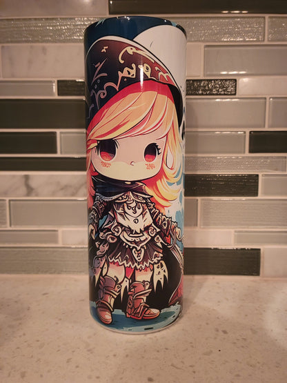 Chibi Goth 20 oz Skinny Tumbler Kawaii Goth Tumbler