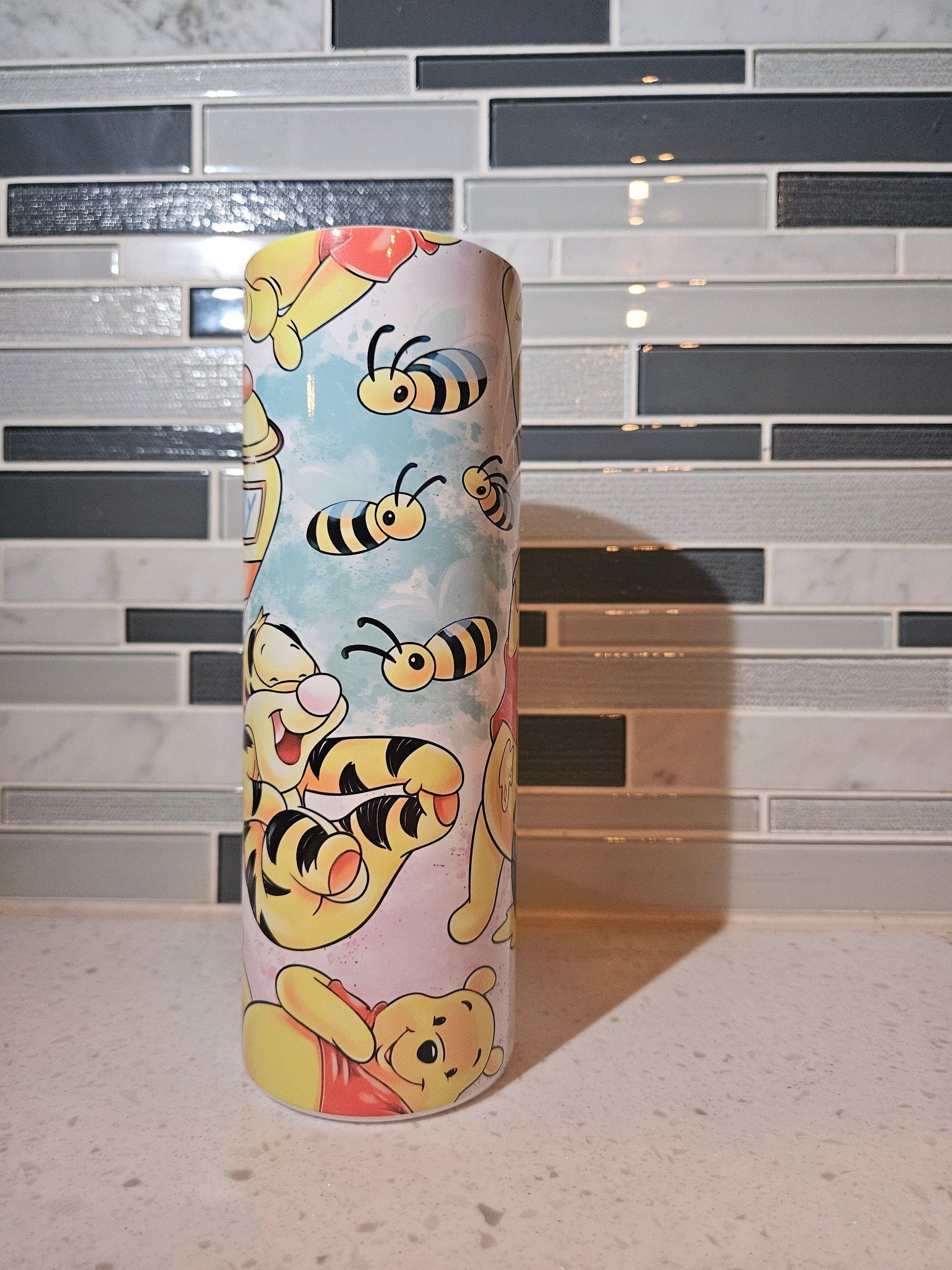 Winnie** Pooh Bear** 100 acre forest** 20oz**Tumbler**