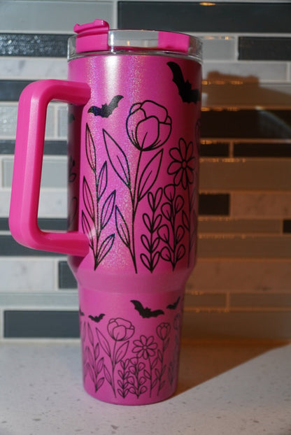 Spooky Season**Boojee*Ghost**spooky vibes**hot pink**40 oz Tumbler