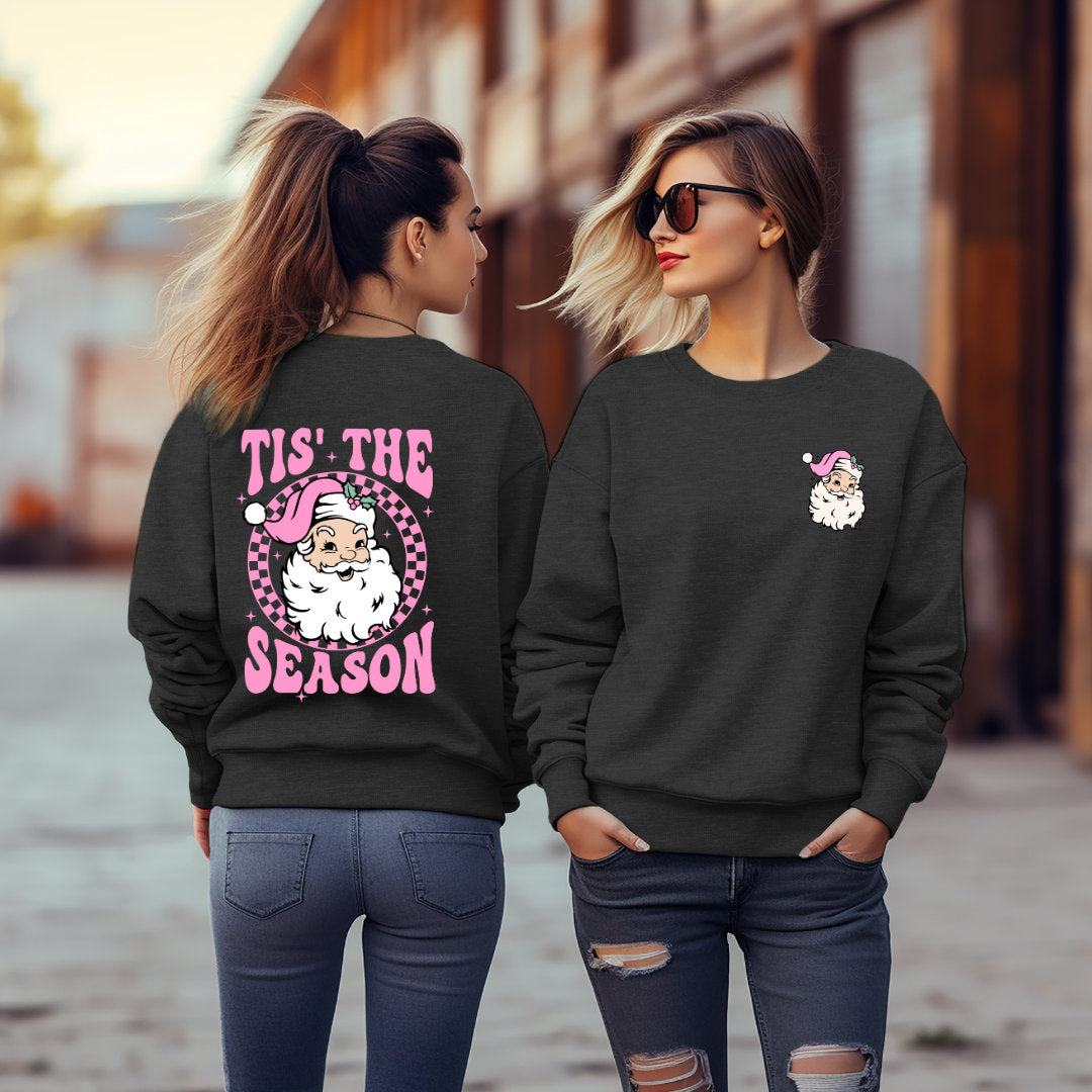 Tis the Season Santa **Freezing Season**Winter**Holiday** Trendy**Christmas**Sweatshirt*Crewneck**