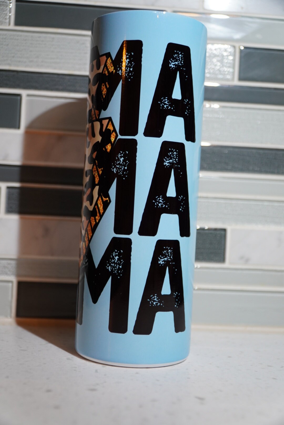 Mama**Boy mom *Blue**Cheetah* 20 oz Skinny Tumbler**