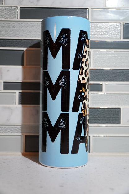 Mama**Boy mom *Blue**Cheetah* 20 oz Skinny Tumbler**