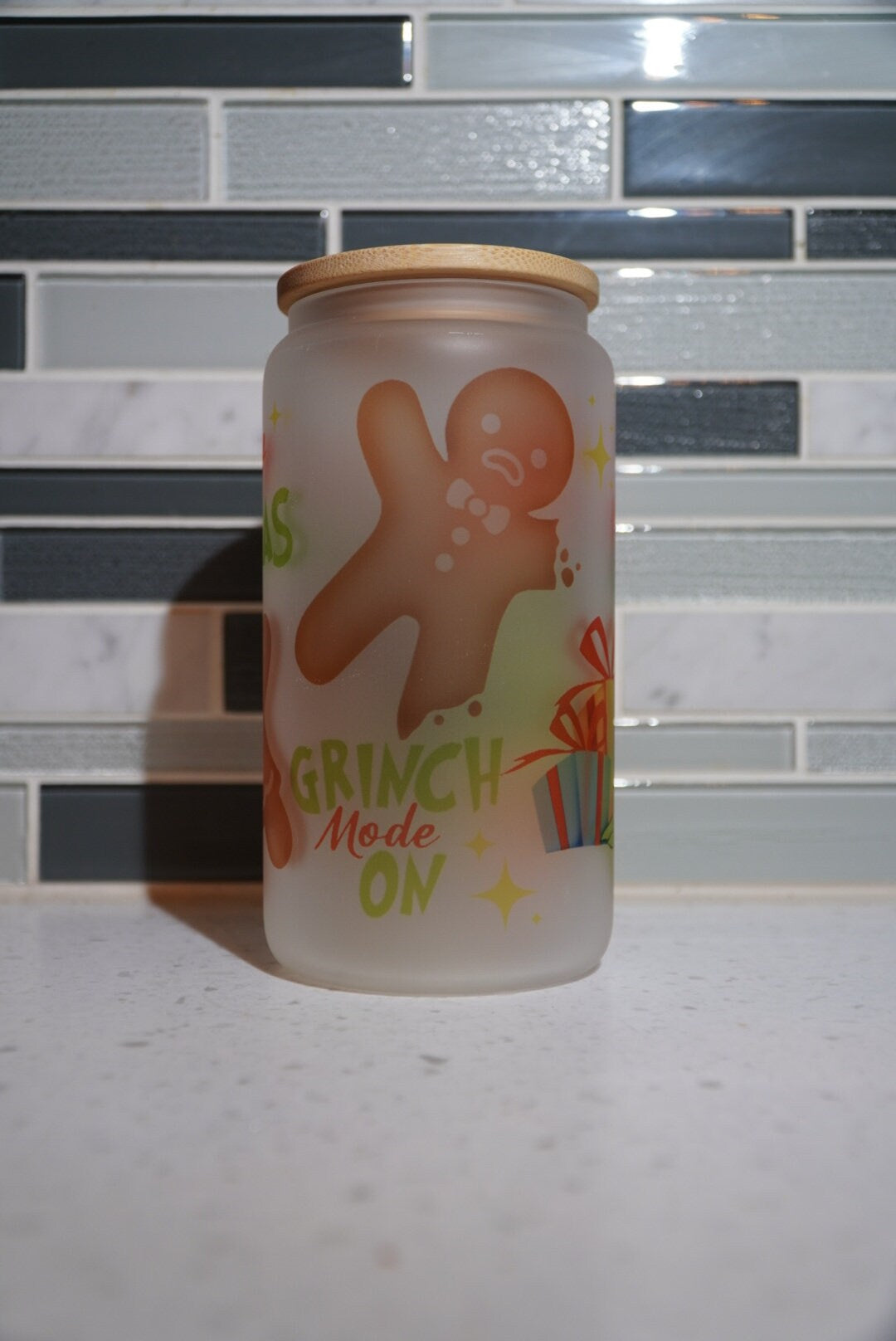 16 oz Frosted Grouch Bucks Glass