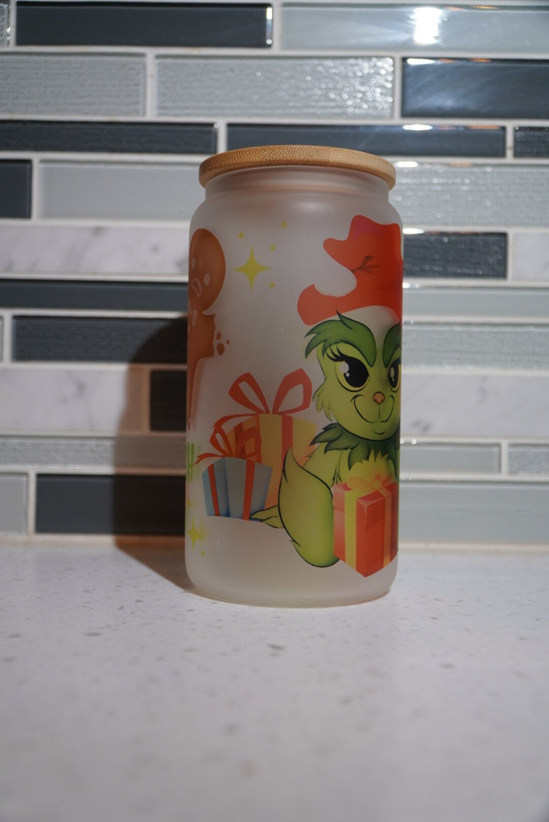 16 oz Frosted Grouch Bucks Glass