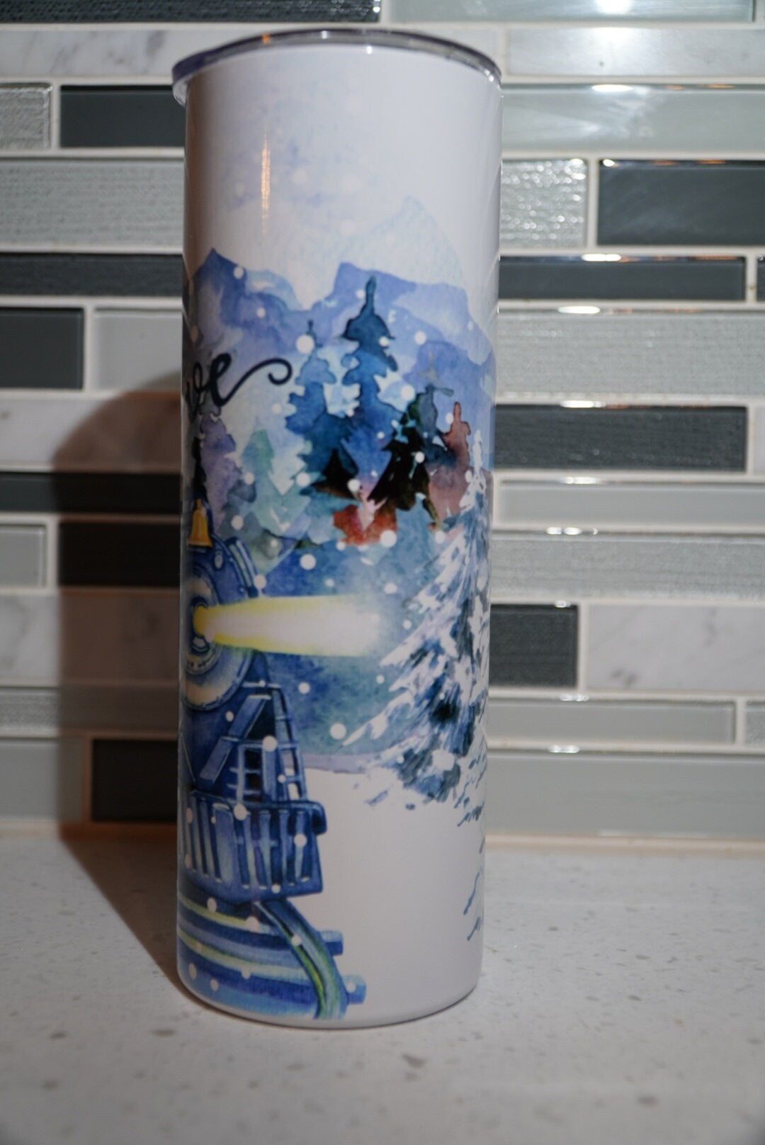 20 oz Tumbler**Christmas*Train**Polar**Believe**express**cold cup**reusable cup** cup with lid and straw**Tumbler**